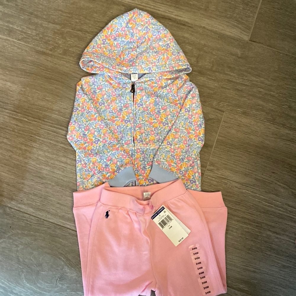 Ralph Lauren floral sweat outfit.